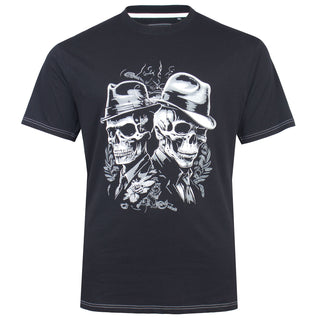 Kam Jeans Plus Size Twin Gentleman Skull T-Shirt Black