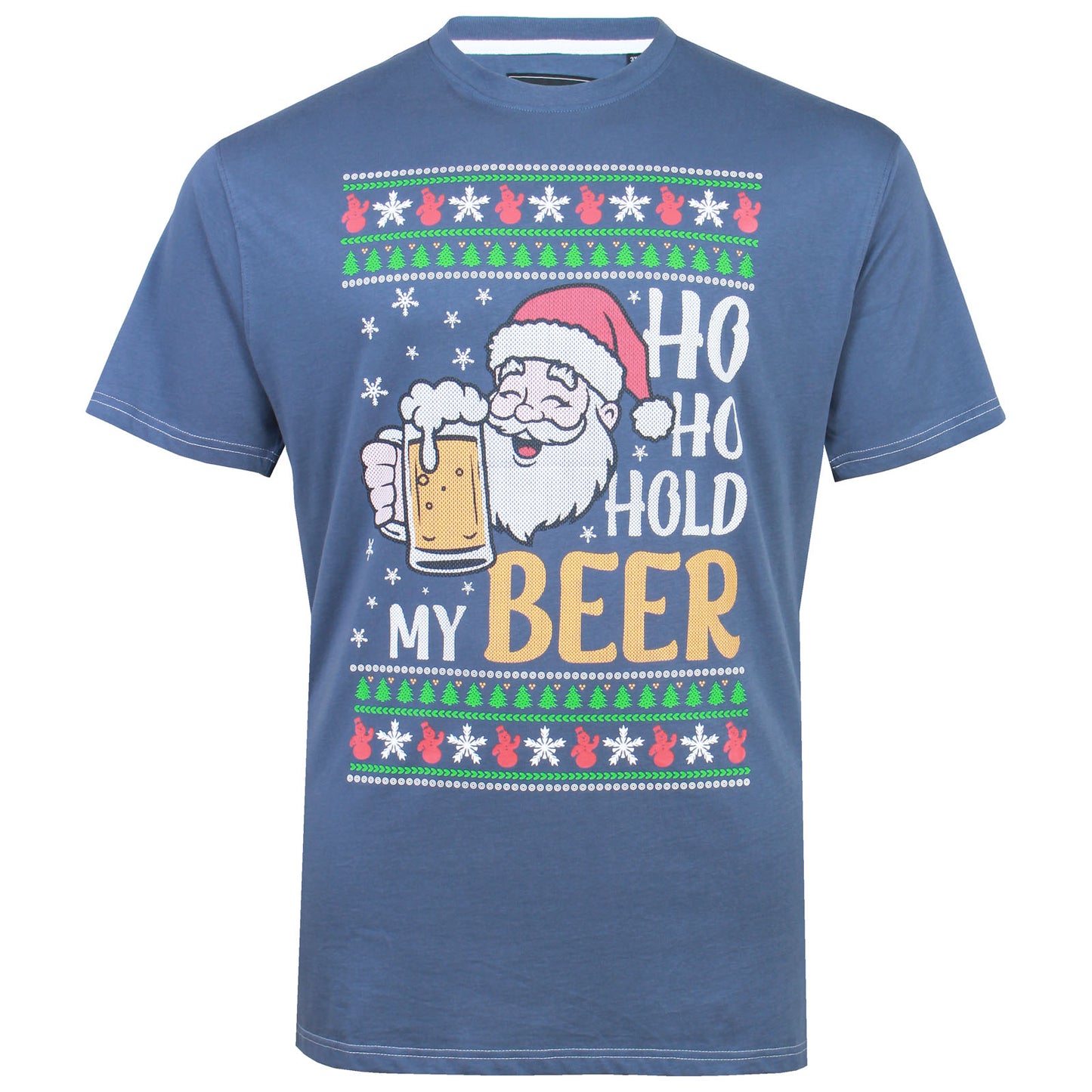 Kam Jeans Plus Size Kbsx035 Ho Ho Beer Xmas T-Shirt Denim