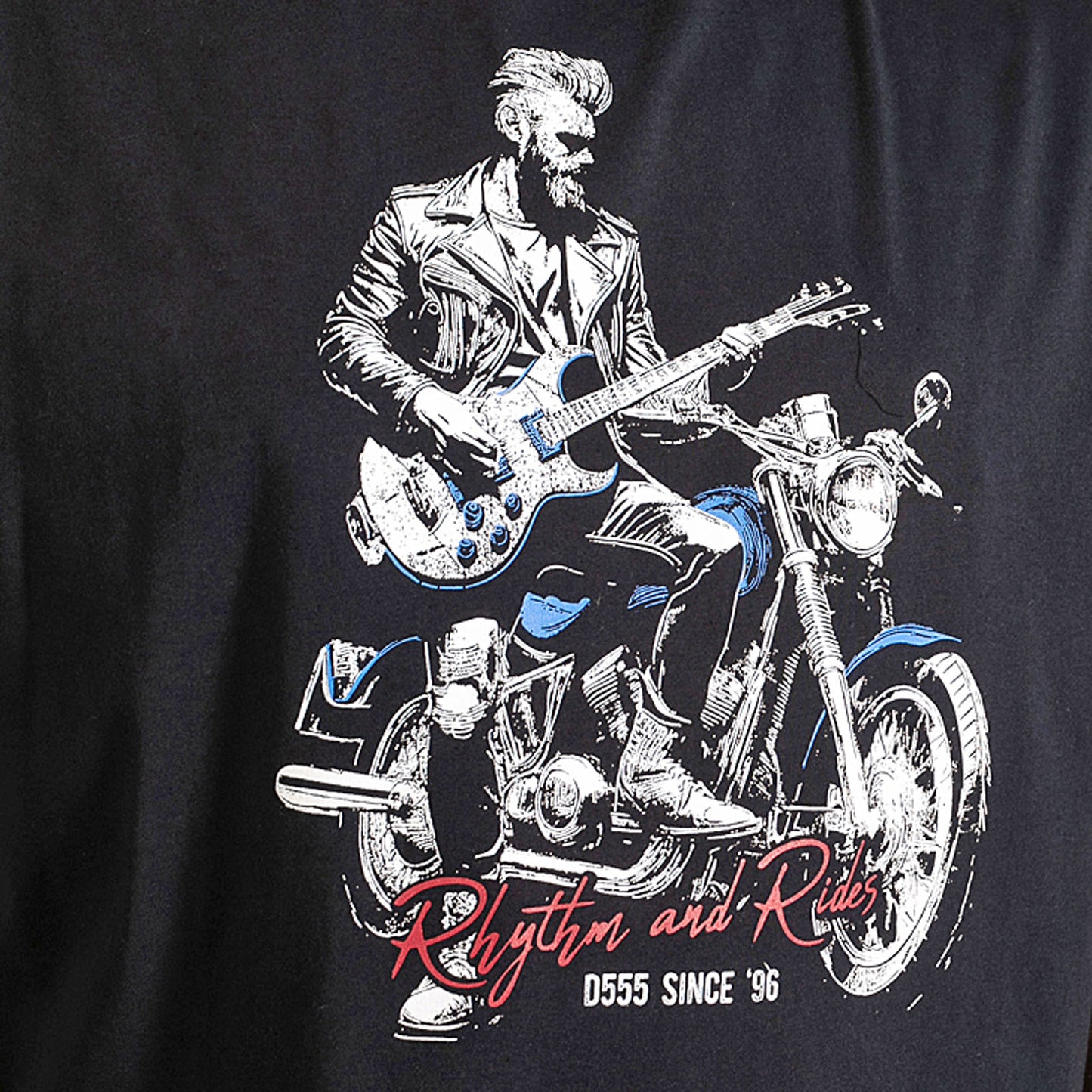 D555 Plus Size Derby Rhythm & Rides T-Shirt Dark Navy