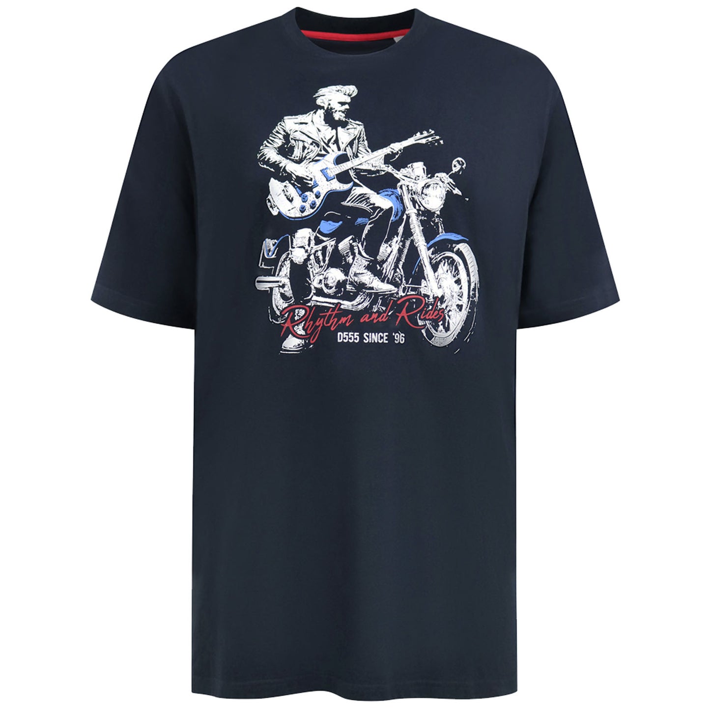 D555 Plus Size Derby Rhythm & Rides T-Shirt Dark Navy