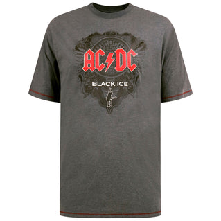 D555 Plus Size Clydebank Ac/Dc Black Ice T-Shirt Charcoal Marl