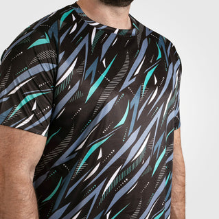 D555 Plus Size Nottingham Lightweight Dry Wear Aop T-Shirt Black