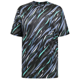 D555 Plus Size Nottingham Lightweight Dry Wear Aop T-Shirt Black