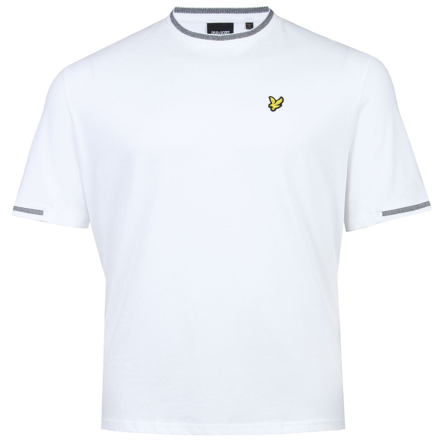 Lyle & Scott Plus Size Birdseye Half Tipped T-Shirt White