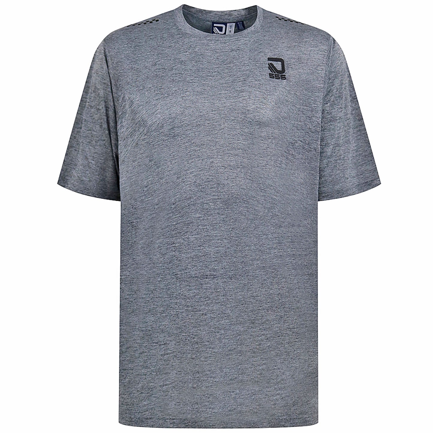 D555 Plus Size Retford Lightweight Dry Wear T-Shirt Charcoal Marl