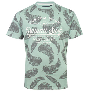 Kam Jeans Plus Size Hawaii Surf Leaf T-Shirt Sage