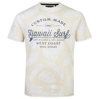 Kam Jeans Plus Size Hawaii Surf Leaf T-Shirt Stone