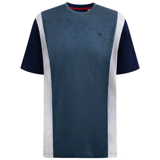 D555 Plus Size Neath Cut And Sew Crew T-Shirt Denim Marl