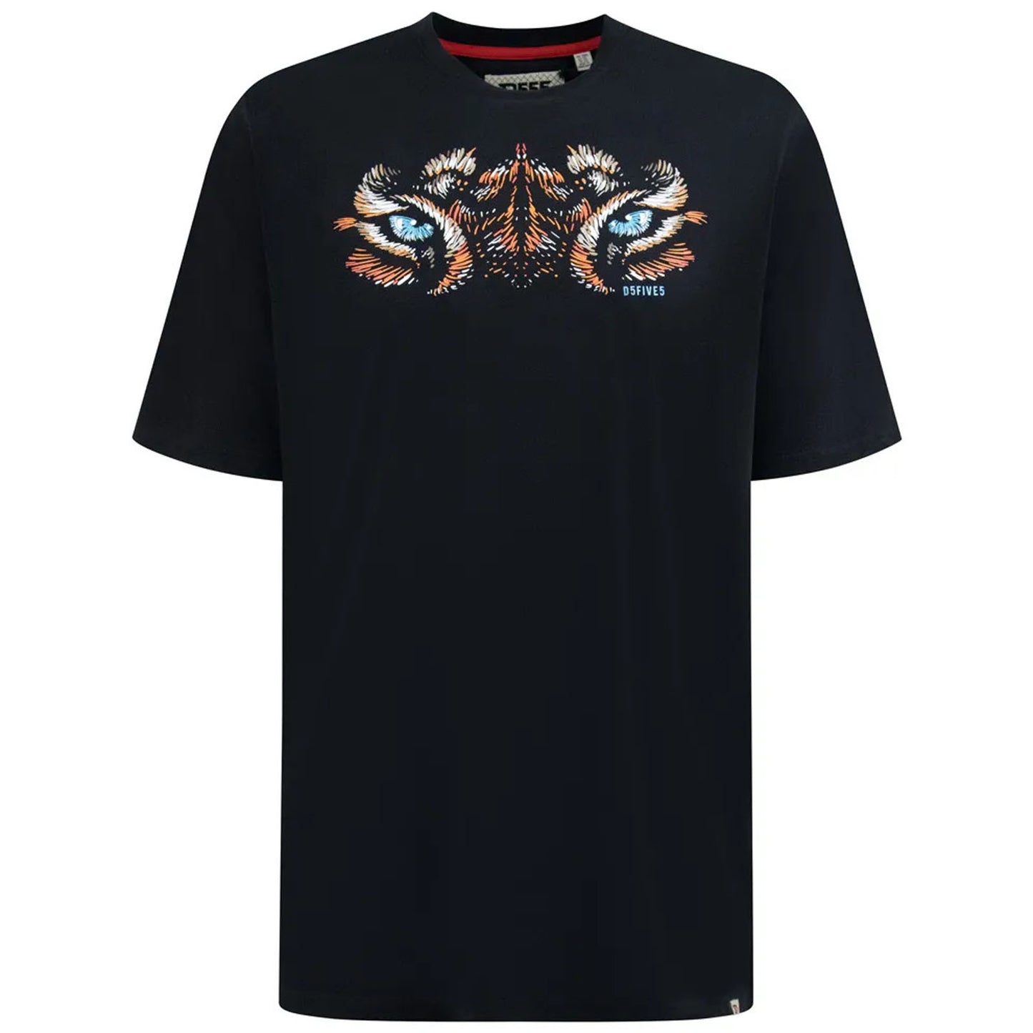 D555 Plus Size Leamington Tiger Eyes T-Shirt Black