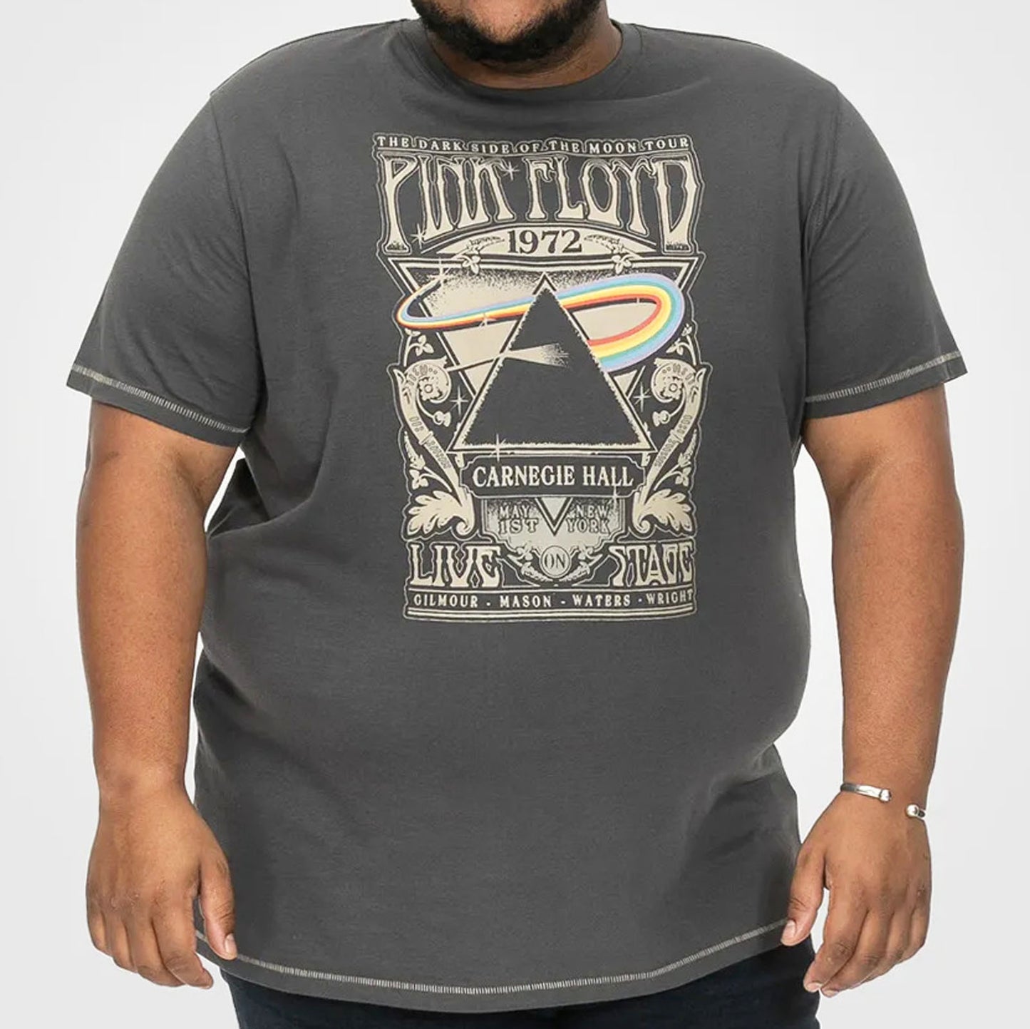 D555 Plus Size Hanley Pink Floyd Official T-Shirt Dark Grey