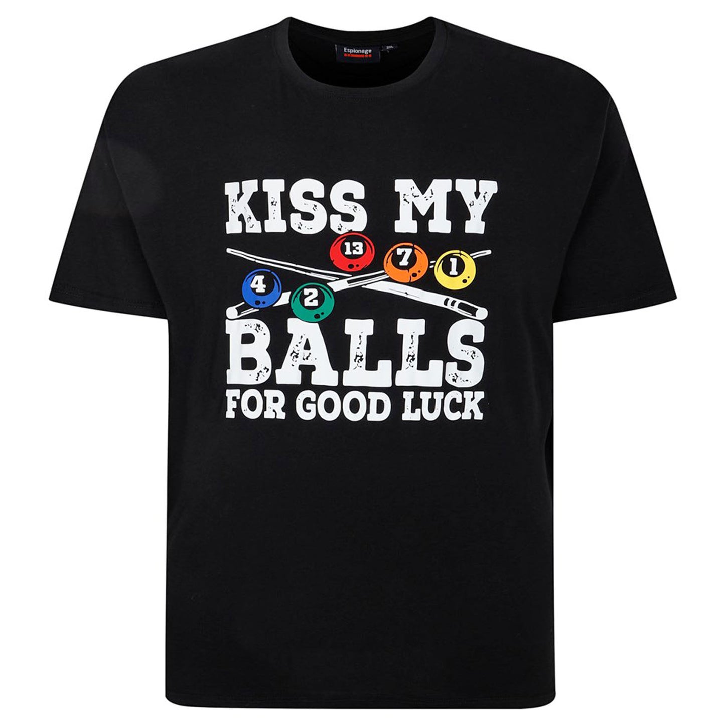 Espionage Plus Size Kiss My Balls T-Shirt Black