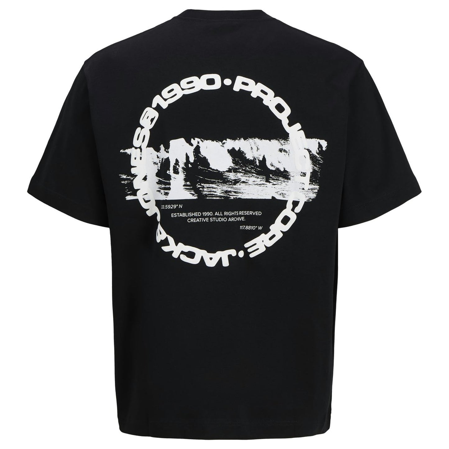 Jack & Jones Plus Size Sago One Colour Back Print T-Shirt Black