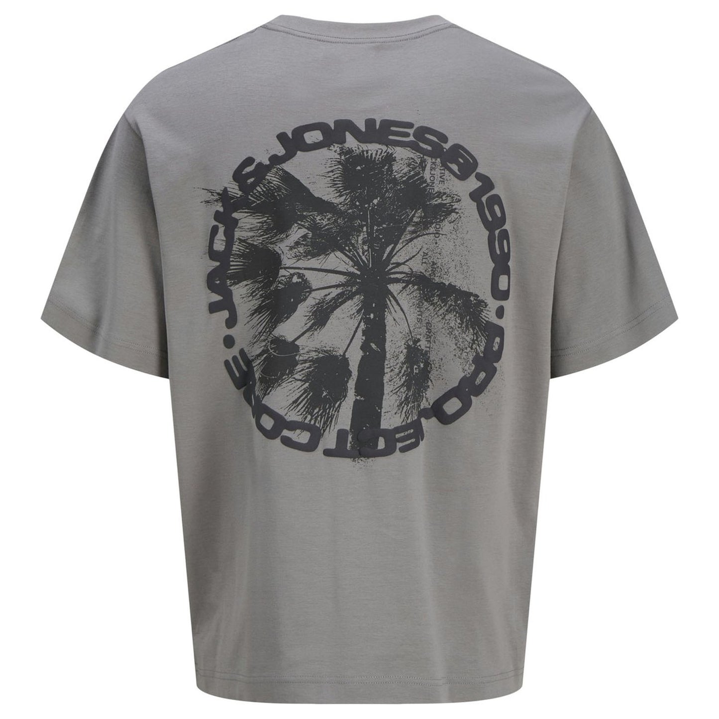 Jack & Jones Plus Size Sago One Colour Back Print T-Shirt Gray Flannel