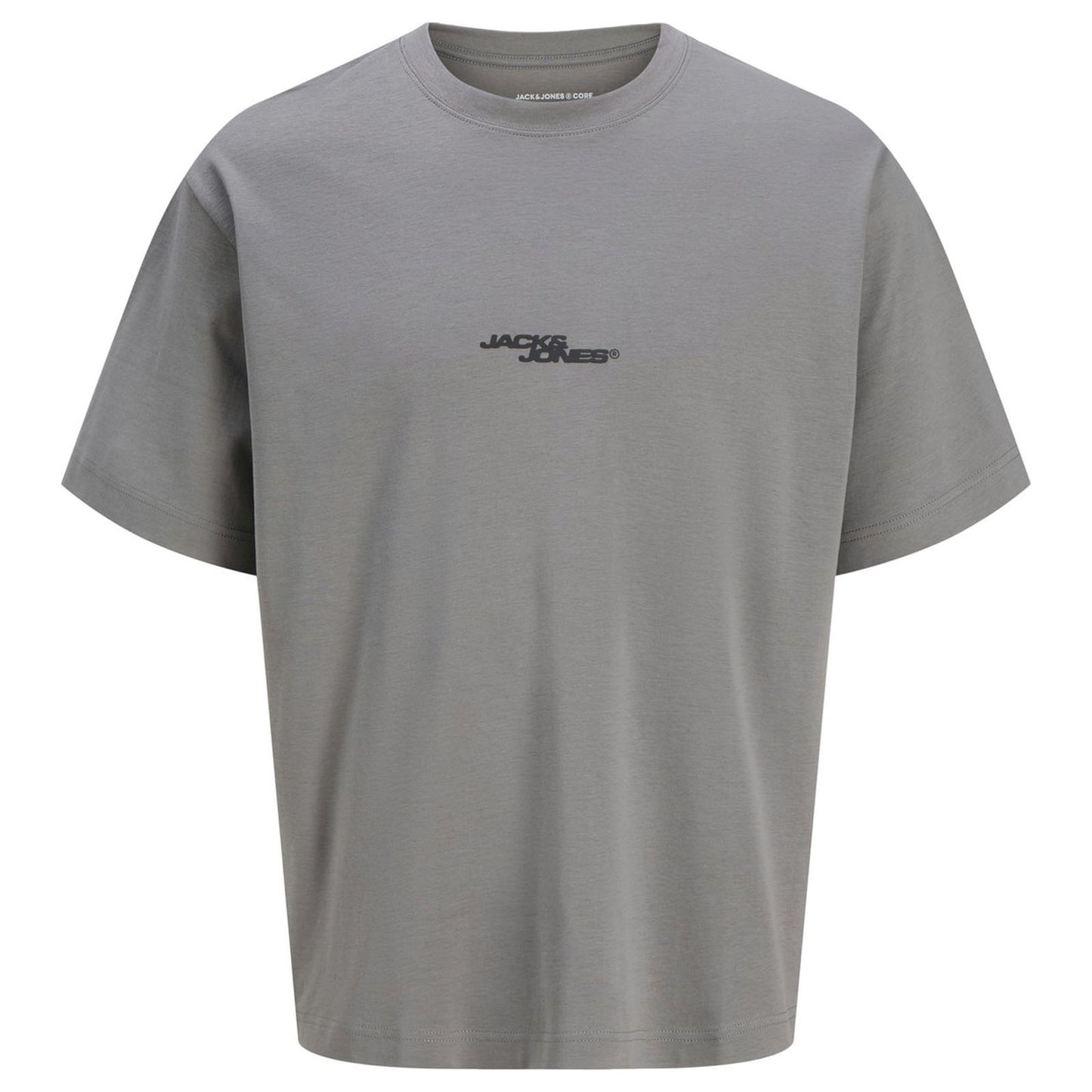 Jack & Jones Plus Size Sago One Colour Back Print T-Shirt Gray Flannel