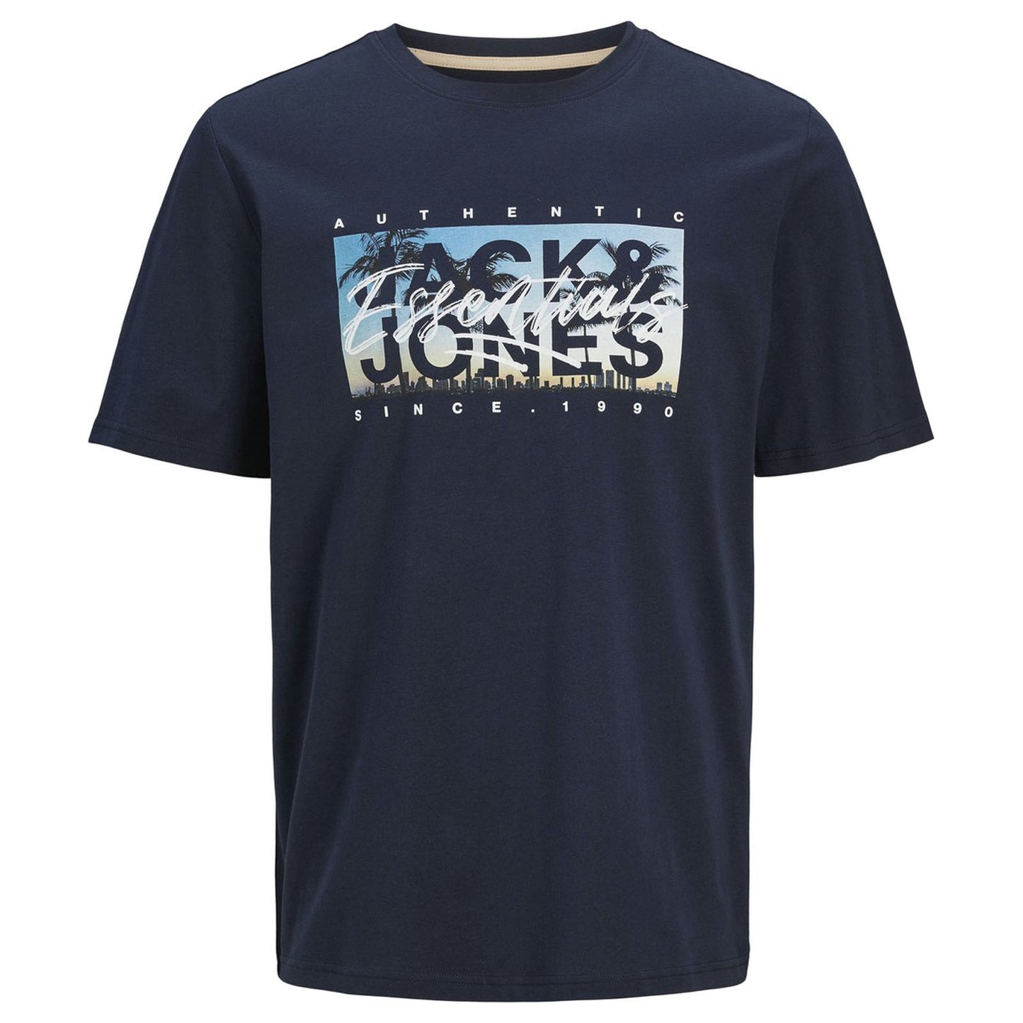 Jack & Jones Plus Size Colton Photo Print T-Shirt Sky Captain