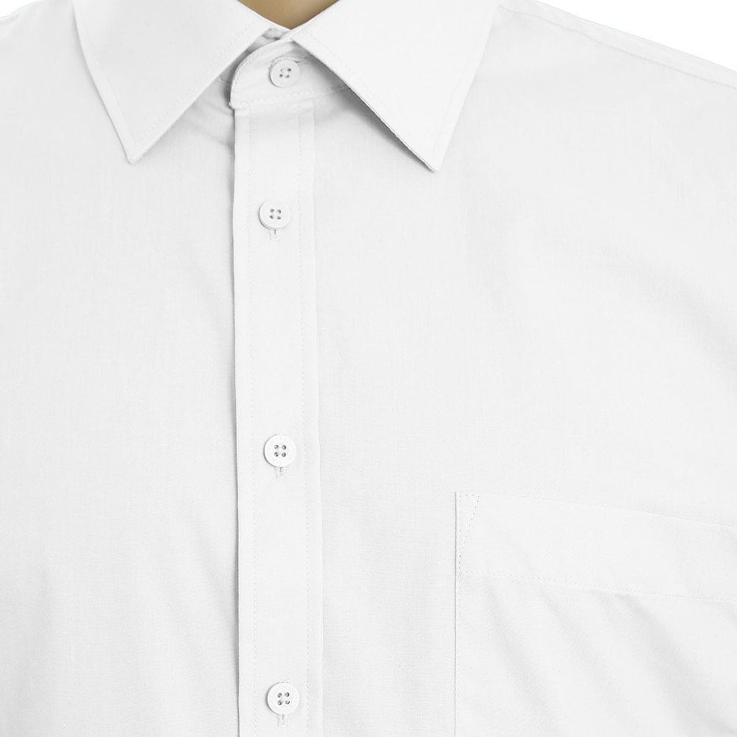 Espionage Plus Size Plain Collar Long Sleeve Shirt White