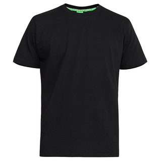 D555 Plus Size Flyers Plain Crew T-Shirt Black