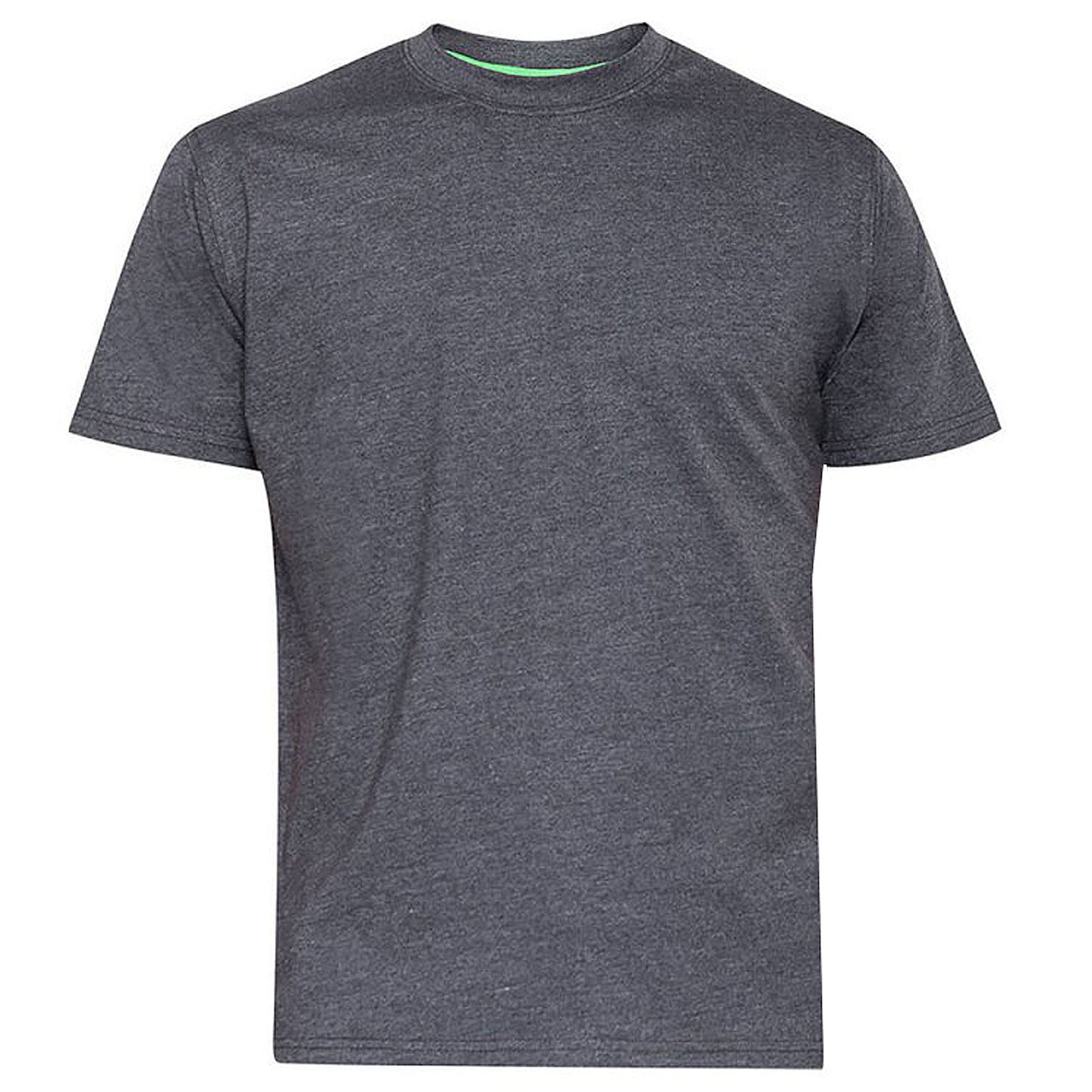 D555 Plus Size Flyers Plain Crew T-Shirt Charcoal
