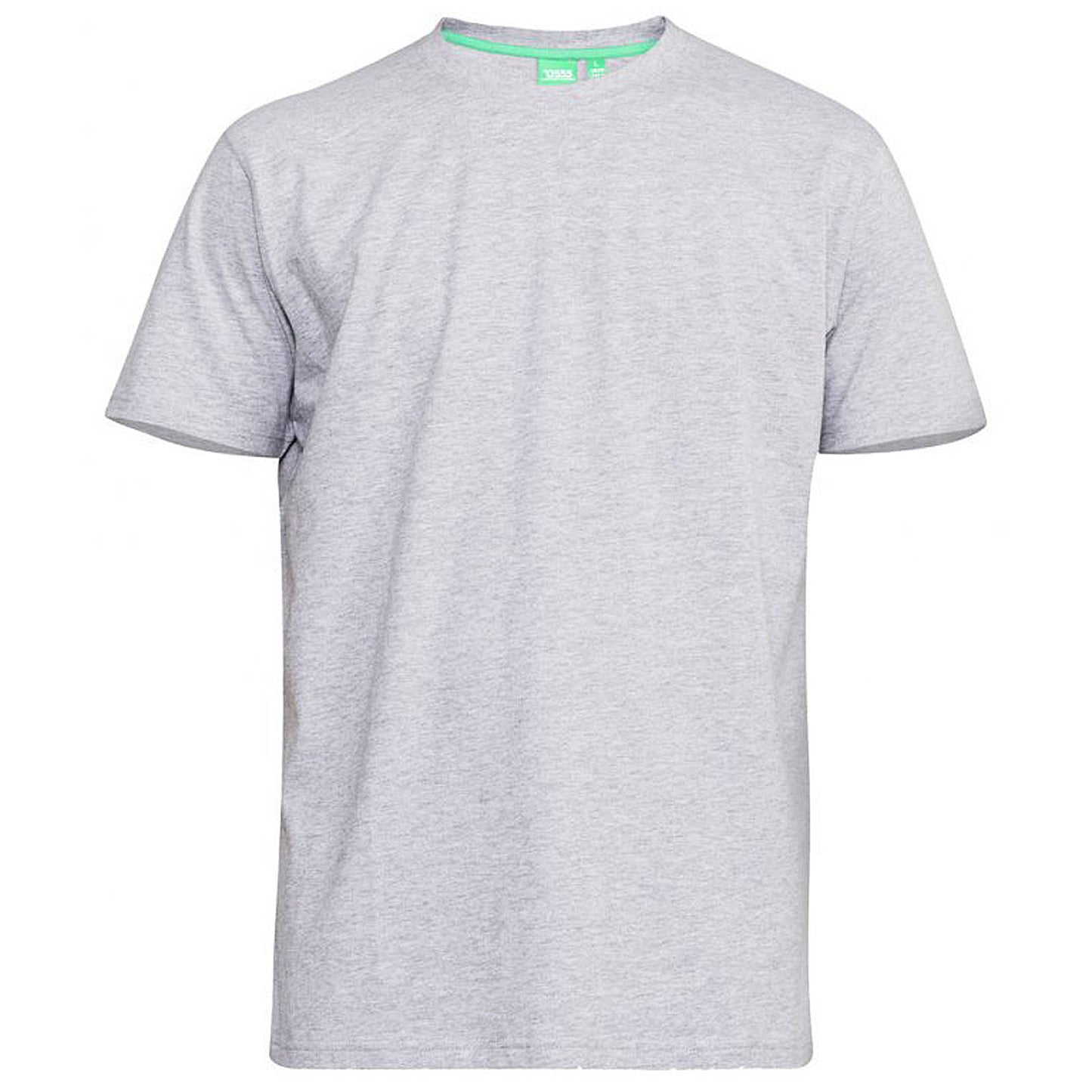 D555 Plus Size Flyers Plain Crew T-Shirt Grey
