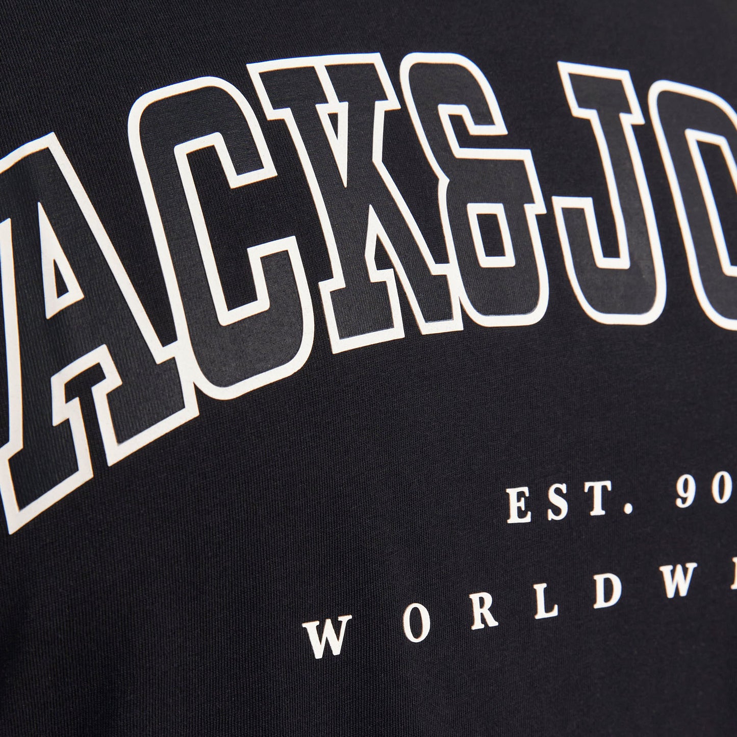 Jack & Jones Plus Size Caleb Varsity T-Shirt Black