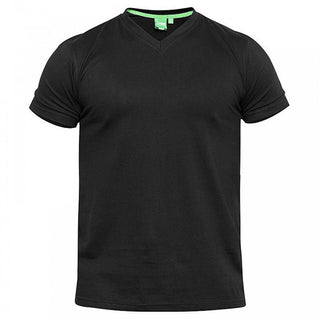 D555 Plus Size Signature Combed Cotton V-Neck T-Shirt Black
