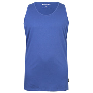 Solid State Plus Size Plain Muscle Vest Blue