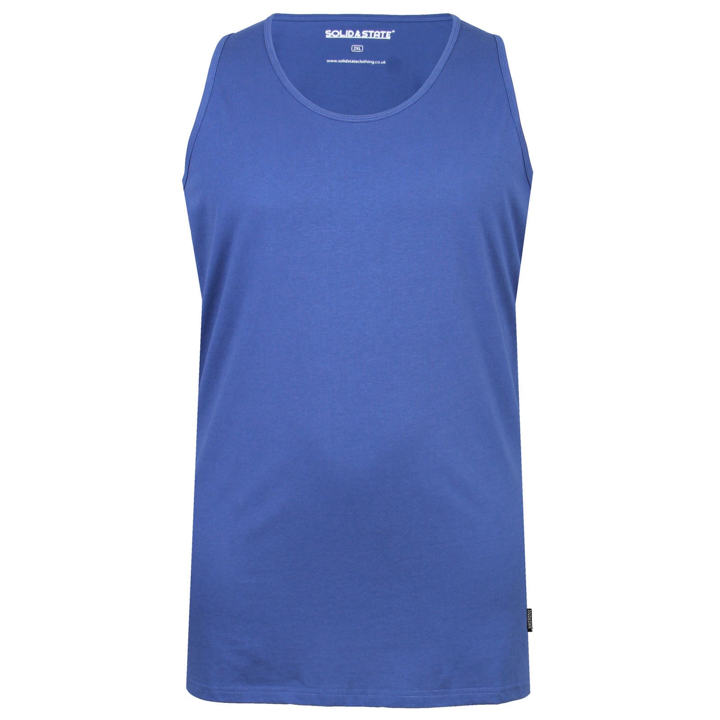 Solid State Plus Size Plain Muscle Vest Blue
