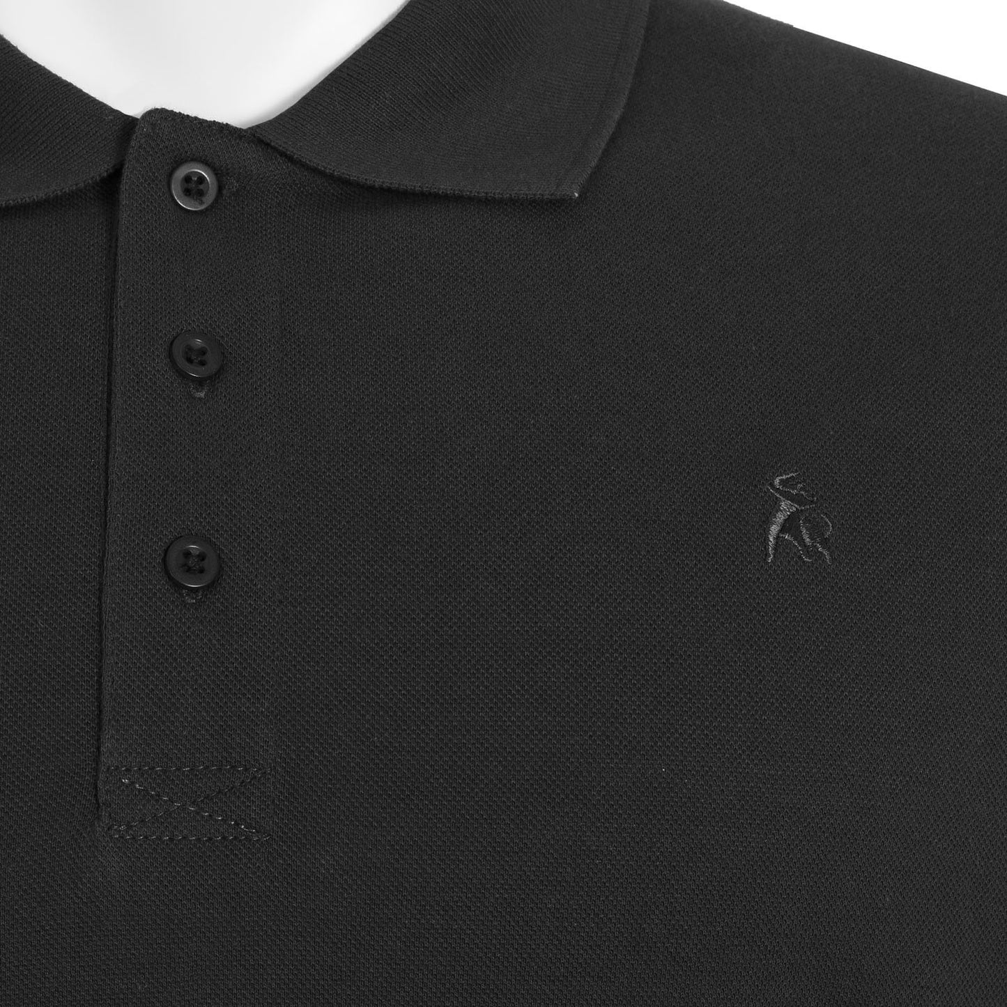 Solid State Plus Size Maine Plain Polo Black