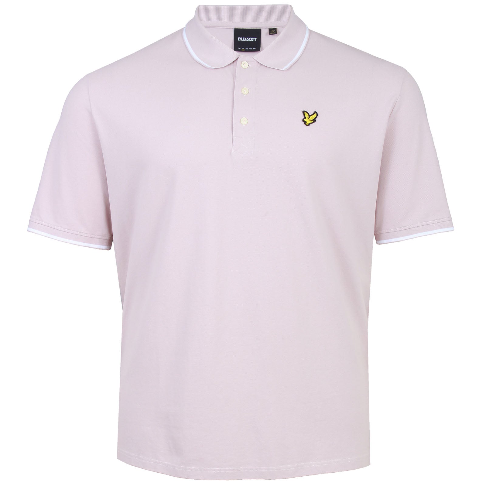 Lyle Scott Plus Size Tipped Polo Shirt Pink Salt