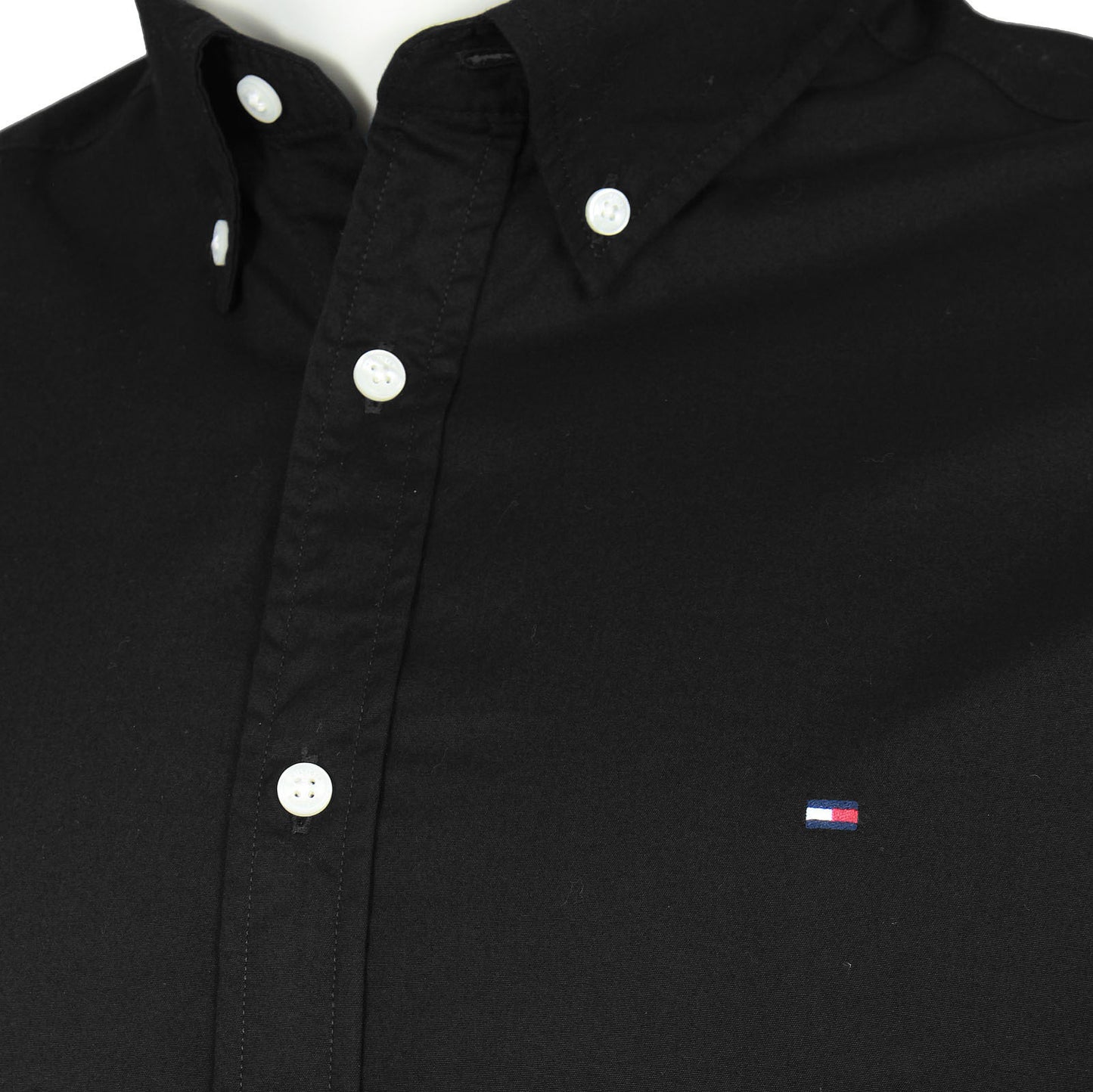 Tommy Hilfiger Plus Size Th Flex Regular Fit Long Sleeve Shirt Black
