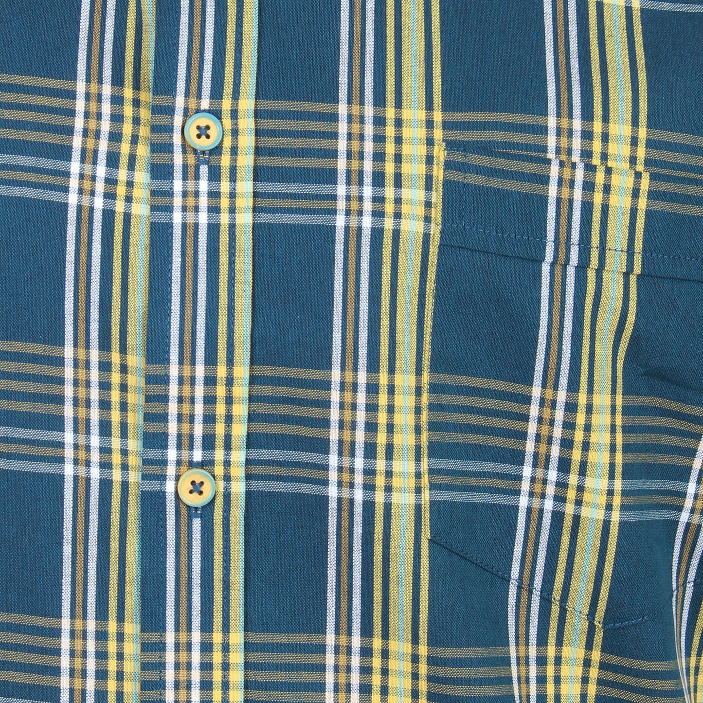 Kam Jeans Plus Size Check Short Sleeve Shirt Teal