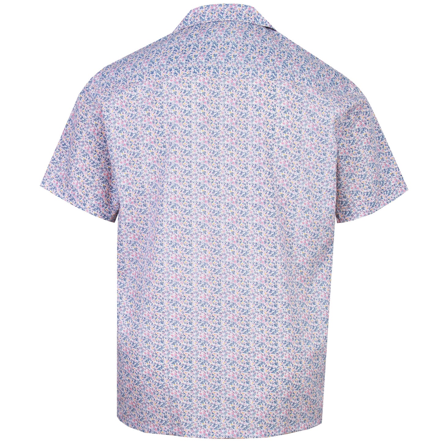 Kam Jeans Plus Size Hawaiian Collar Floral Short Sleeve Shirt Navy