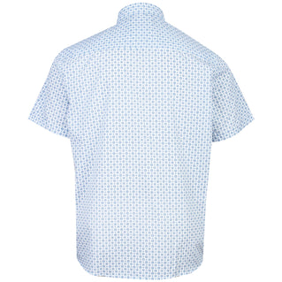 Kam Jeans Plus Size Jewel Pattern Short Sleeve Shirt Blue