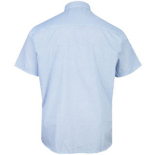 Kam Jeans Plus Size Geo Print Short Sleeve Shirt Blue