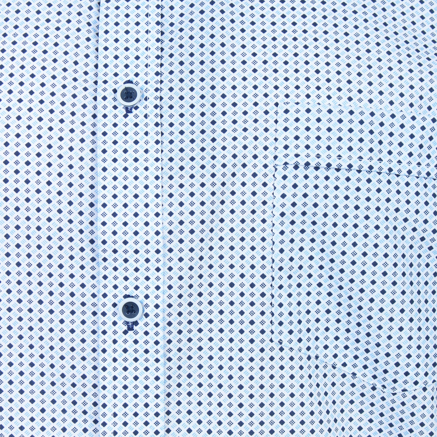 Kam Jeans Plus Size Geo Print Short Sleeve Shirt Blue