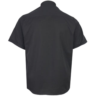 Kam Jeans Plus Size Grandad Premium Oxford S/S Shirt Black