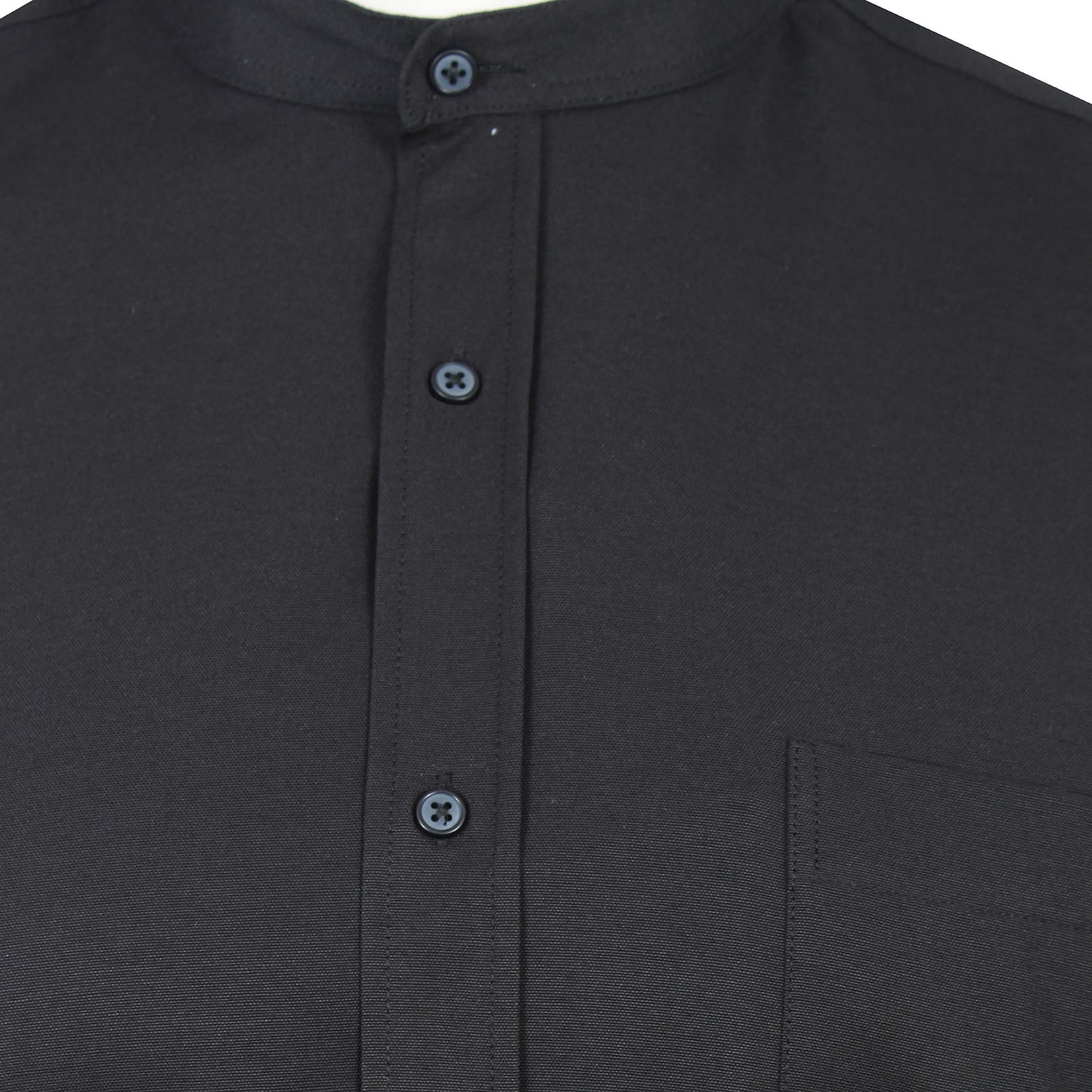 Kam Jeans Plus Size Grandad Premium Oxford S/S Shirt Black
