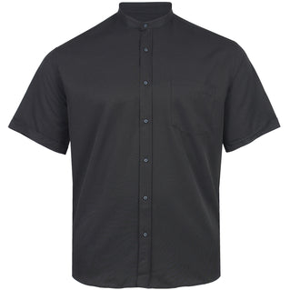 Kam Jeans Plus Size Grandad Premium Oxford S/S Shirt Black