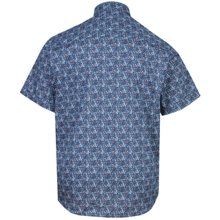 Kam Jeans Plus Size Premium Floral Short Sleeve Shirt Moonlight