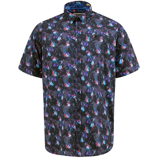 D555 Plus Size Farnborough Guitar Print Short Sleeve Shirt Black