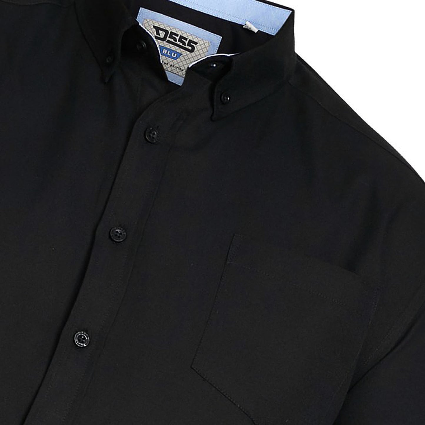 D555 Plus Size Richard Basic Oxford L/S Shirt Black