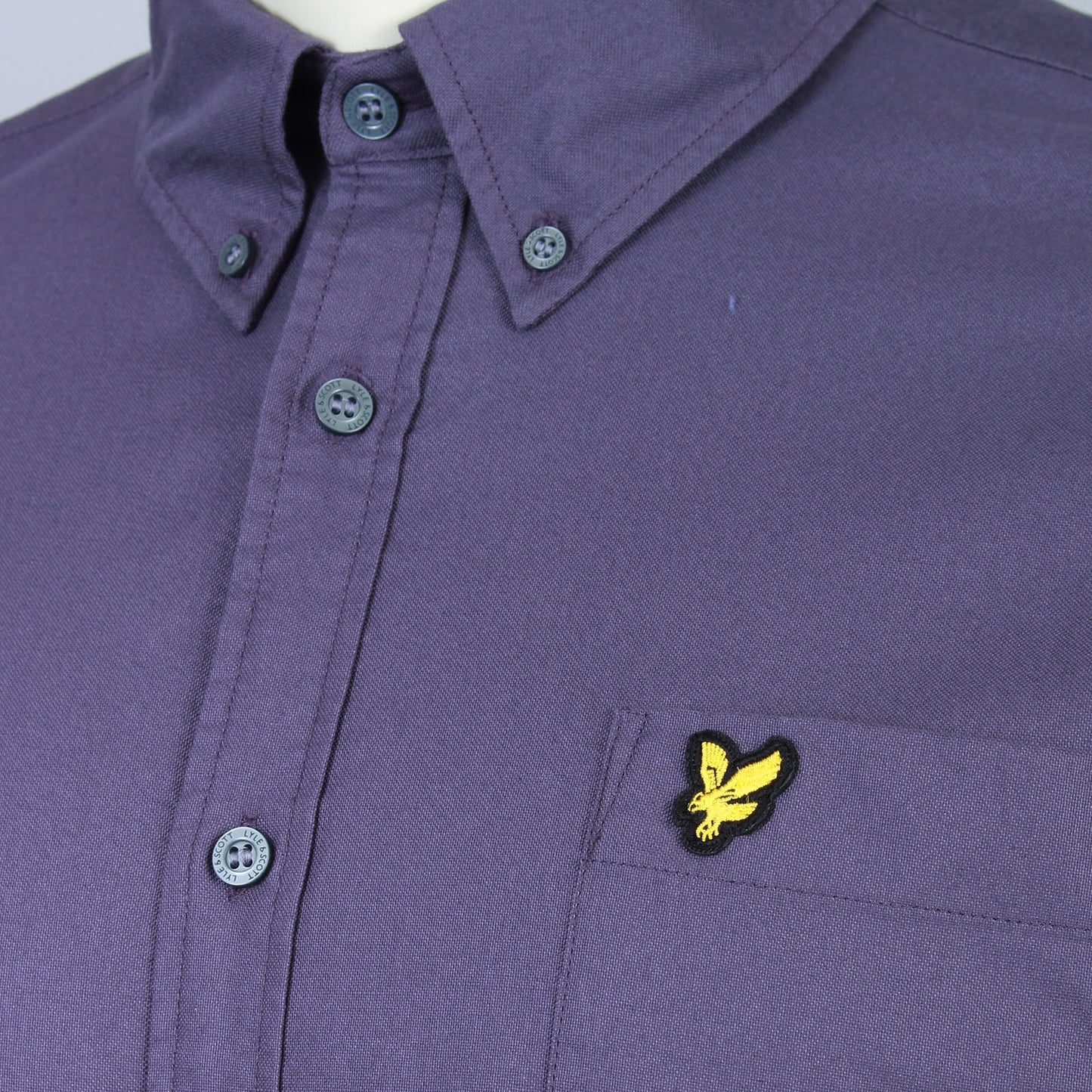 Lyle & Scott Plus Size Plain Oxford Long Sleeve Shirt Graystone