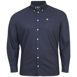 Lyle & Scott Plus Size Plain Oxford Long Sleeve Shirt Dark Navy