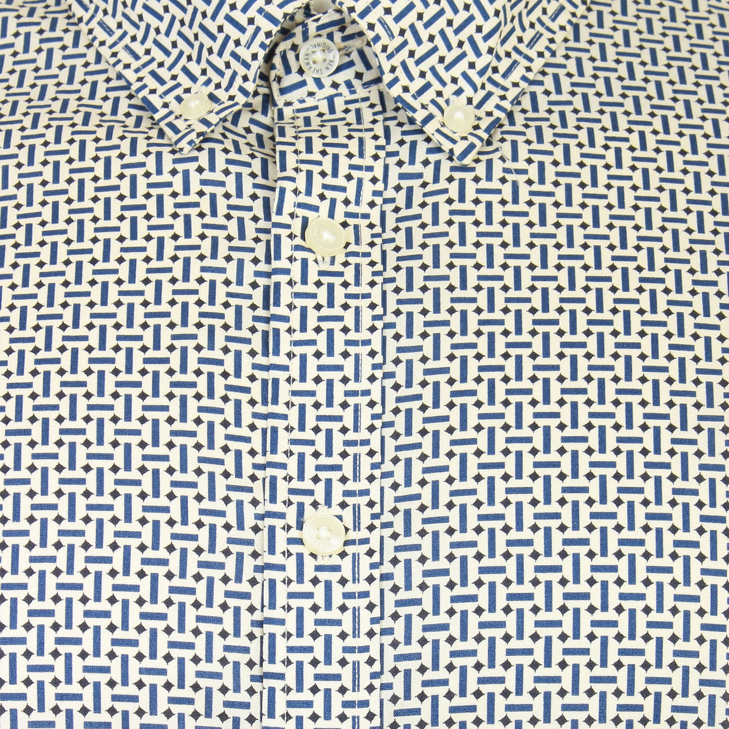Ben Sherman Plus Size Split Spot Print L/S Shirt Fog
