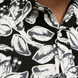 Jack & Jones Plus Size Joshua Split Aop Shirt Black