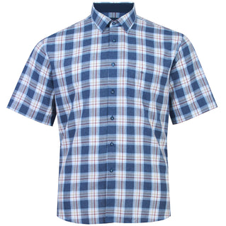 Dg’S Drifter Plus Size Marl Check Short Sleeve Shirt Navy