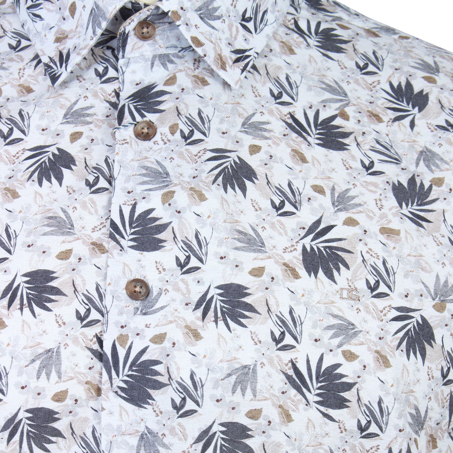 Dg’S Drifter Plus Size Floral Print Short Sleeve Shirt Beige
