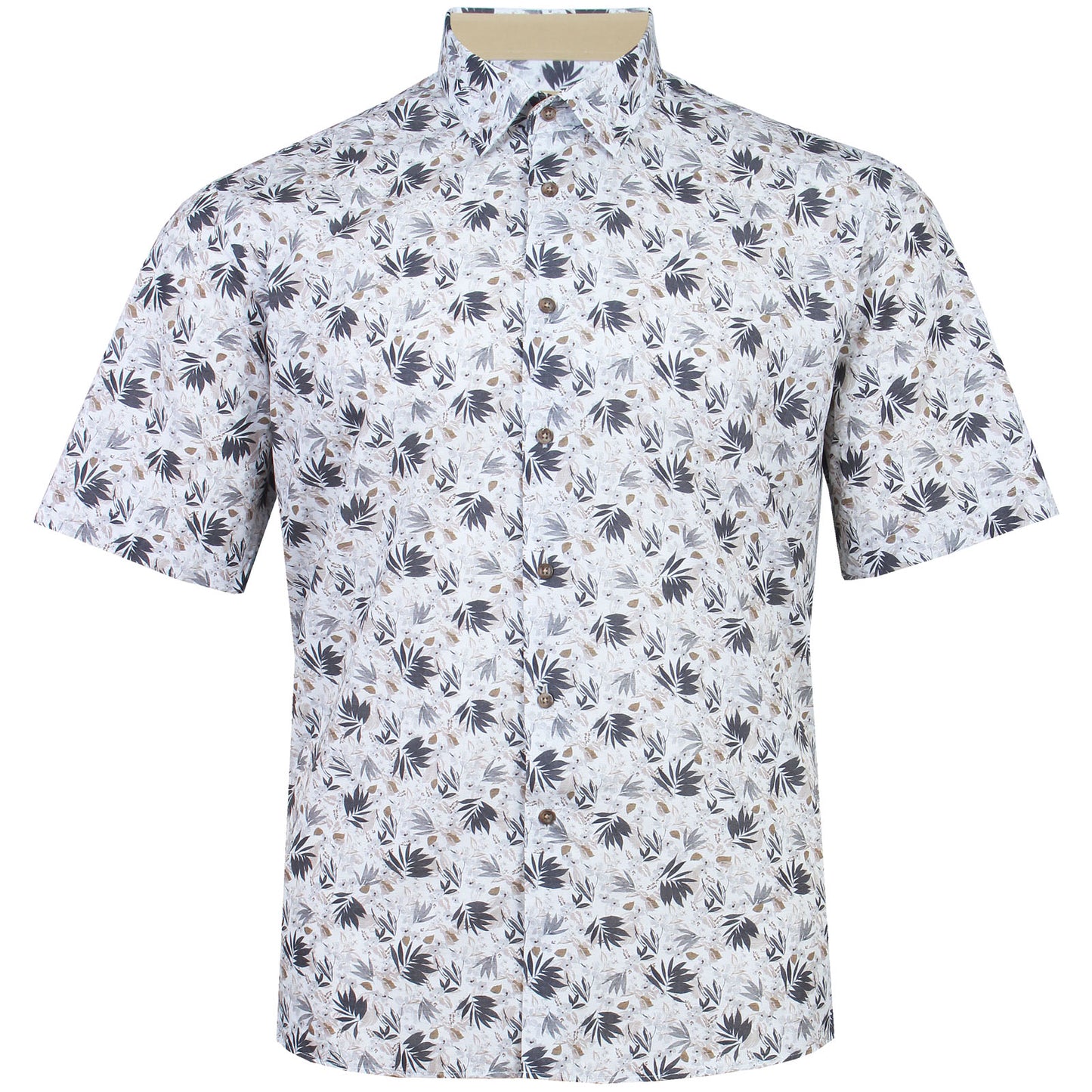 Dg’S Drifter Plus Size Floral Print Short Sleeve Shirt Beige
