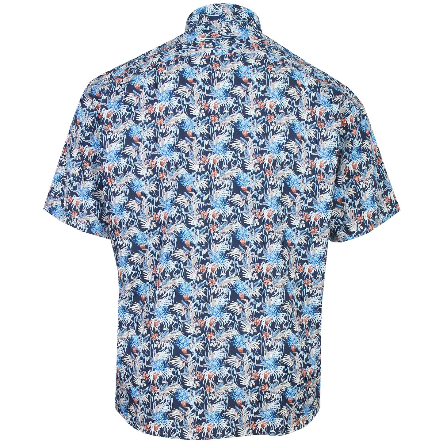 Dg’S Drifter Plus Size Flower Print Short Sleeve Shirt Navy