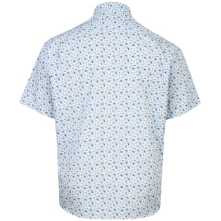 Dg’S Drifter Plus Size Leaf Print Short Sleeve Shirt Blue
